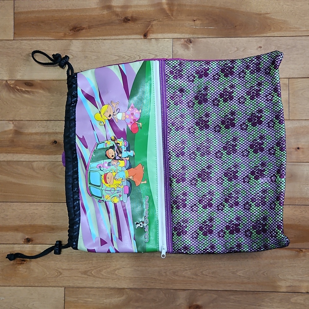 Louis‎ Garneau purple and green girl's physical education gym bag backpack